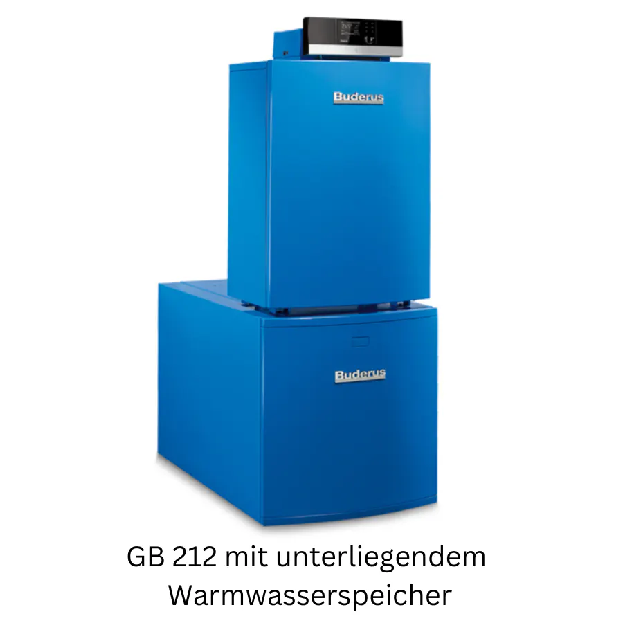Gasheizung Buderus GB 212 mit unterliegendem Warmwasserspeicher